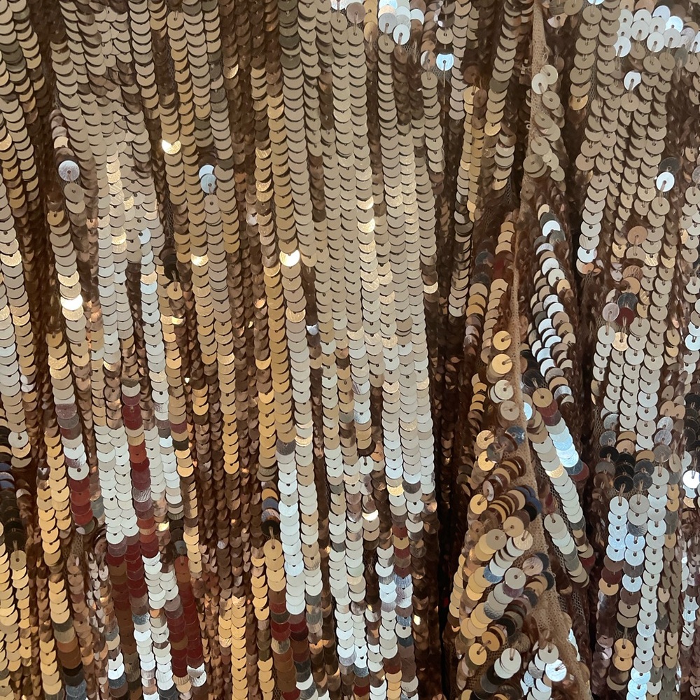 New Rose Gold French Connection Sequin Cocktail Dress - Picture 3 of 6